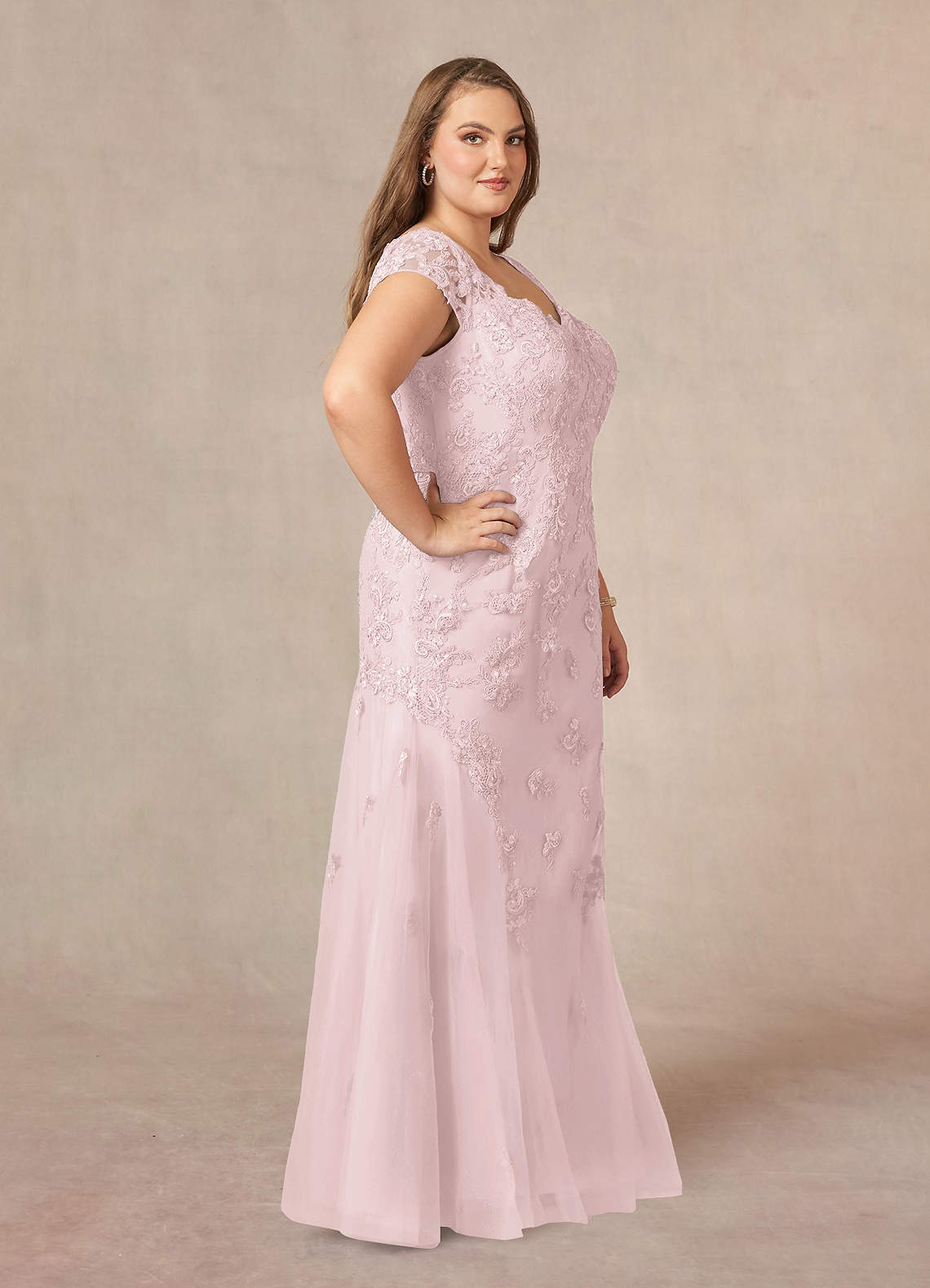 Lace Pink Mother Of The Bride Dresses Plus Size Wedding Dresses