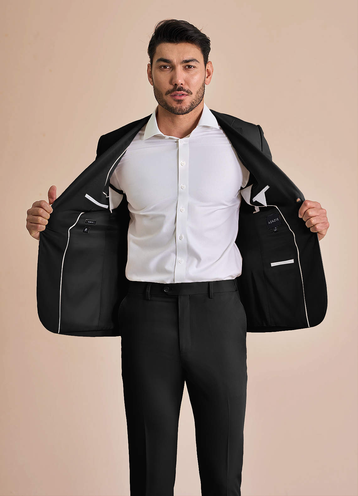 front William Black Comfort Blend Suit