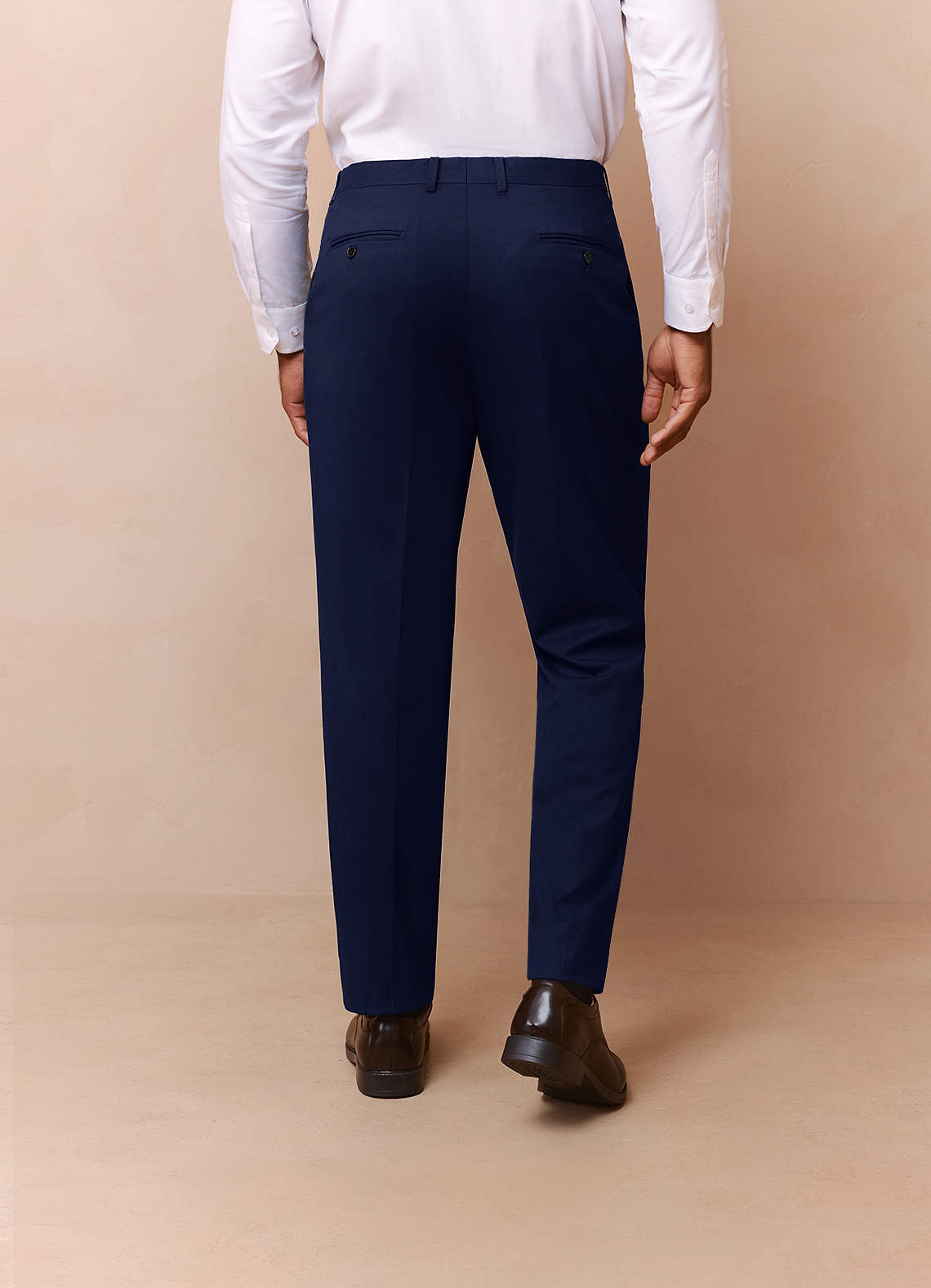 front Savile Blue Wool Blend Dress Pants