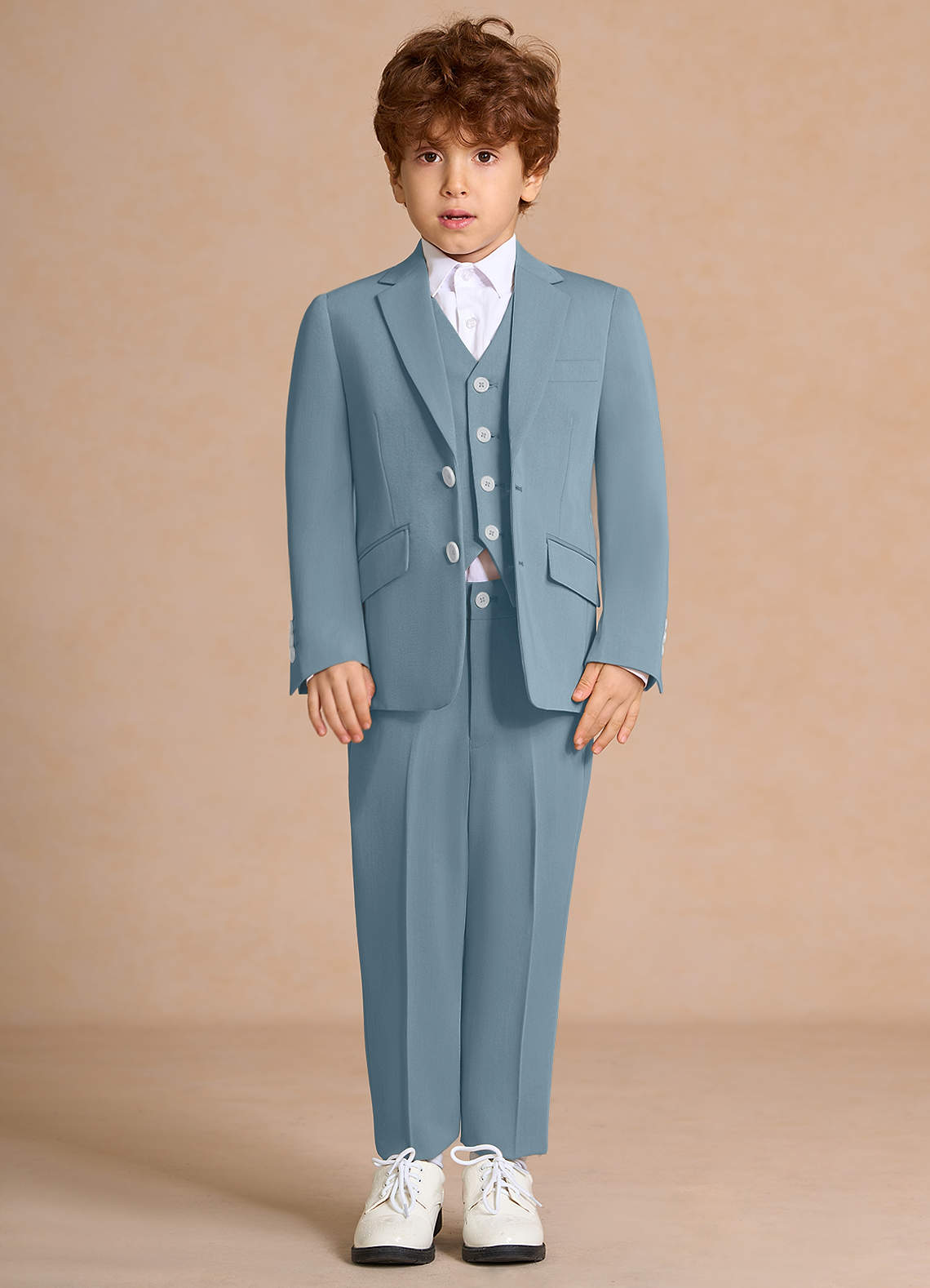 front Oliver Light Blue Boys 3-Piece Suit