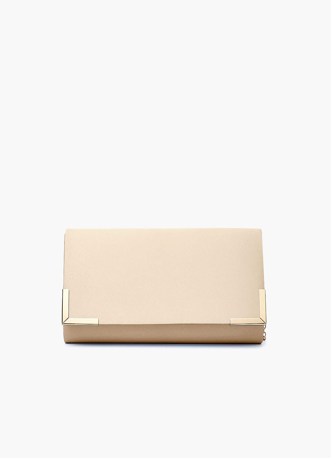 front Farblich passende Clutch aus mattem Satin im Envelope-Stil
