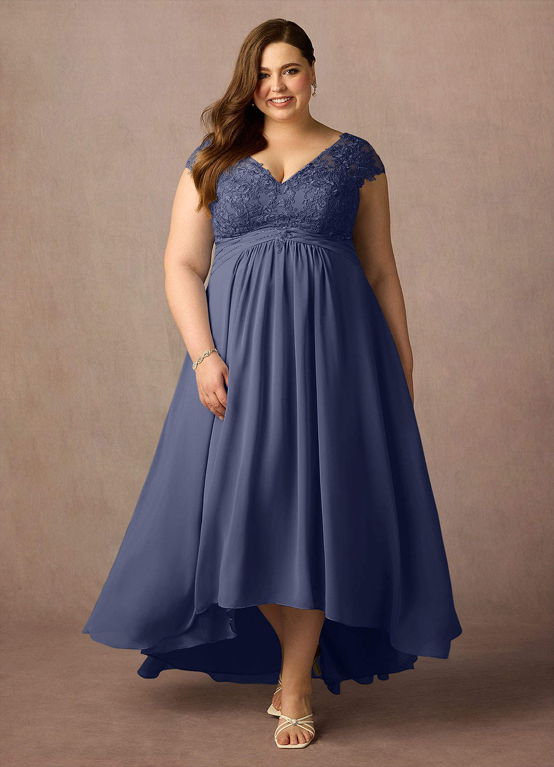 Azazie Irmeli Mother of the Bride Dresses Stormy A-Line Lace Chiffon Dress image1