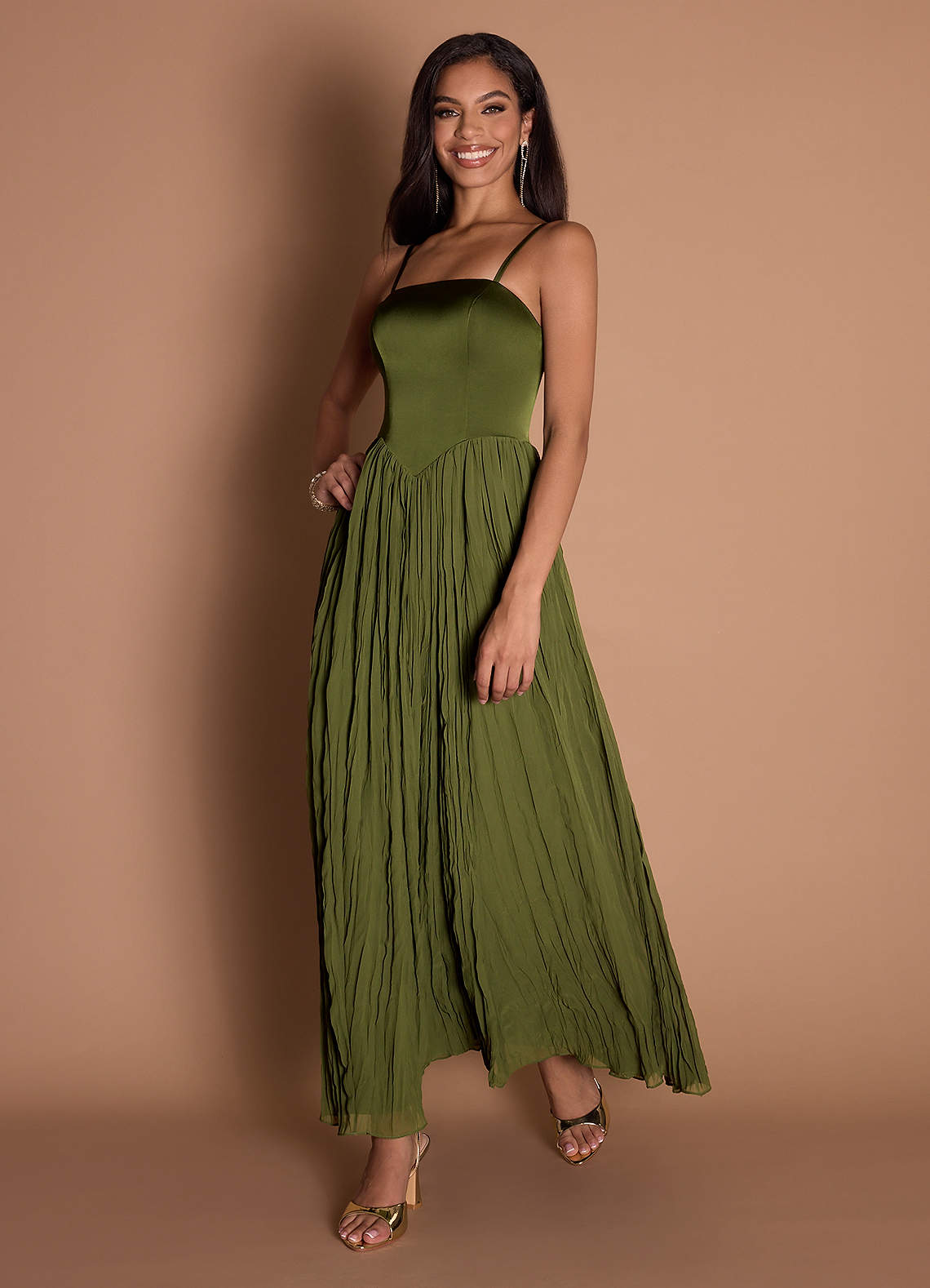 Lorie Maxi Klänning Oliv image3