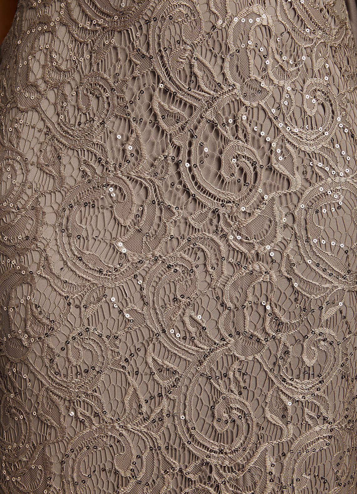 Azazie Harrison Mother of the Bride Dresses Taupe Mermaid Pleated Lace Dress image5