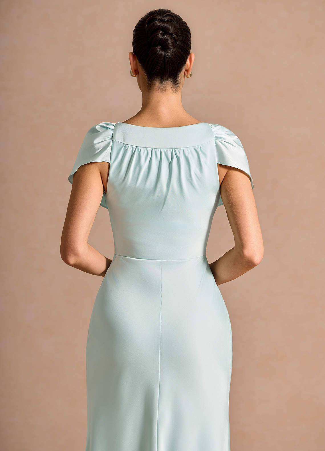 mint blue cocktail dress Mint Green A-line V-neck Backless Homecoming Dress MH557