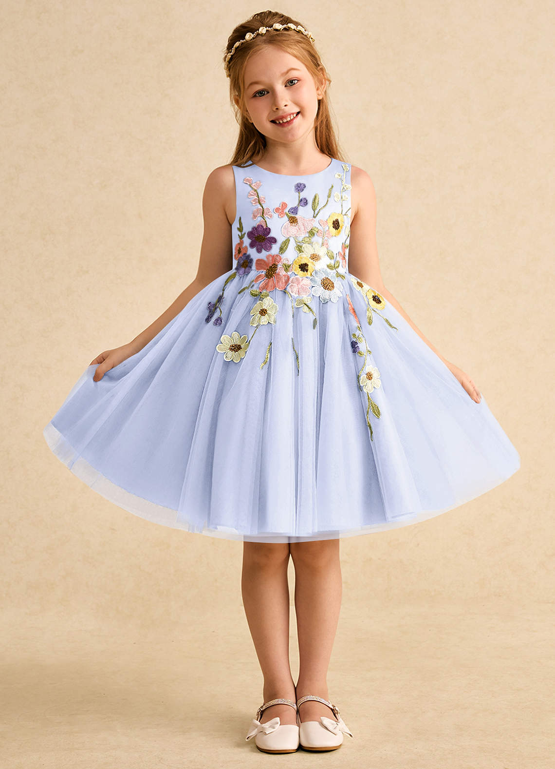 Azazie Prima Flower Girl Dresses Lavender A-Line Bow Tulle Dress image1