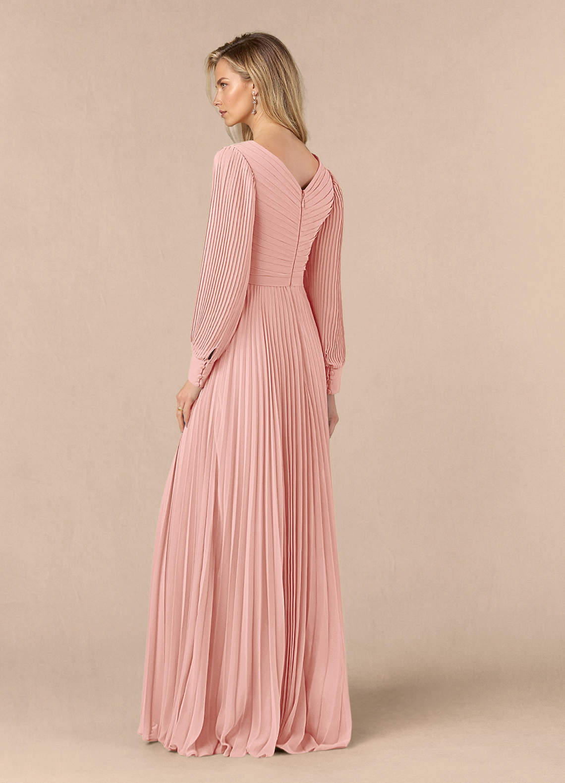 Azazie Zina Mother of the Bride Dresses Rosette A-Line Pleated Chiffon Dress image2