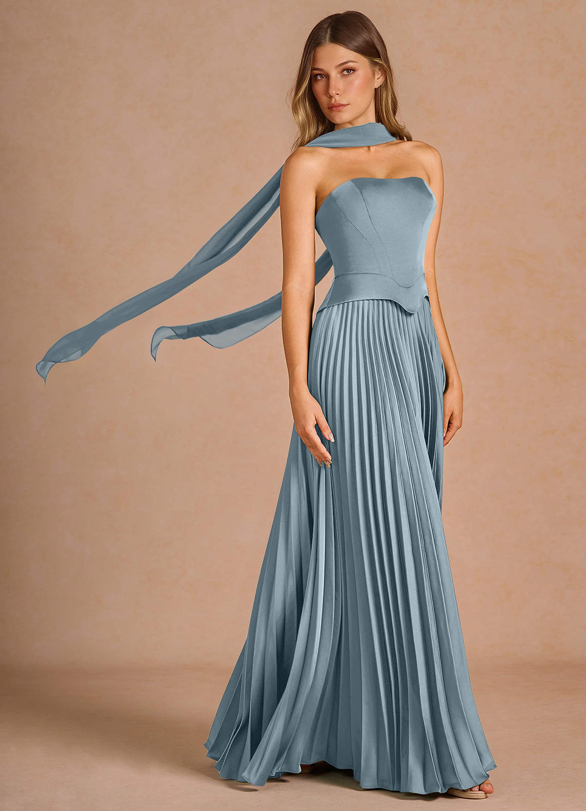 Abito Lungo Azzurro Polvere Rylan image1