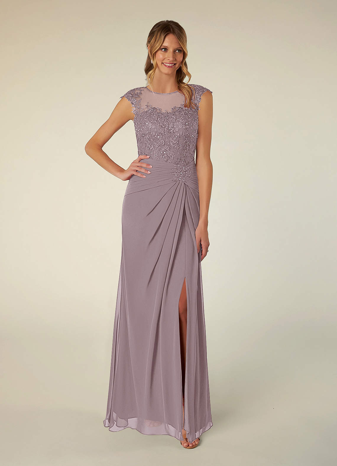 Azazie Libby Mother of the Bride Dresses Dusk A-Line Scoop Sequins Chiffon Dress image1