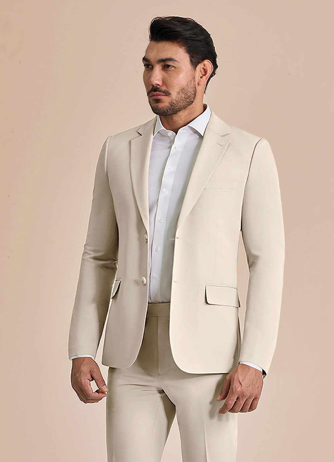 front William Tan Comfort Blend  Suit Jacket