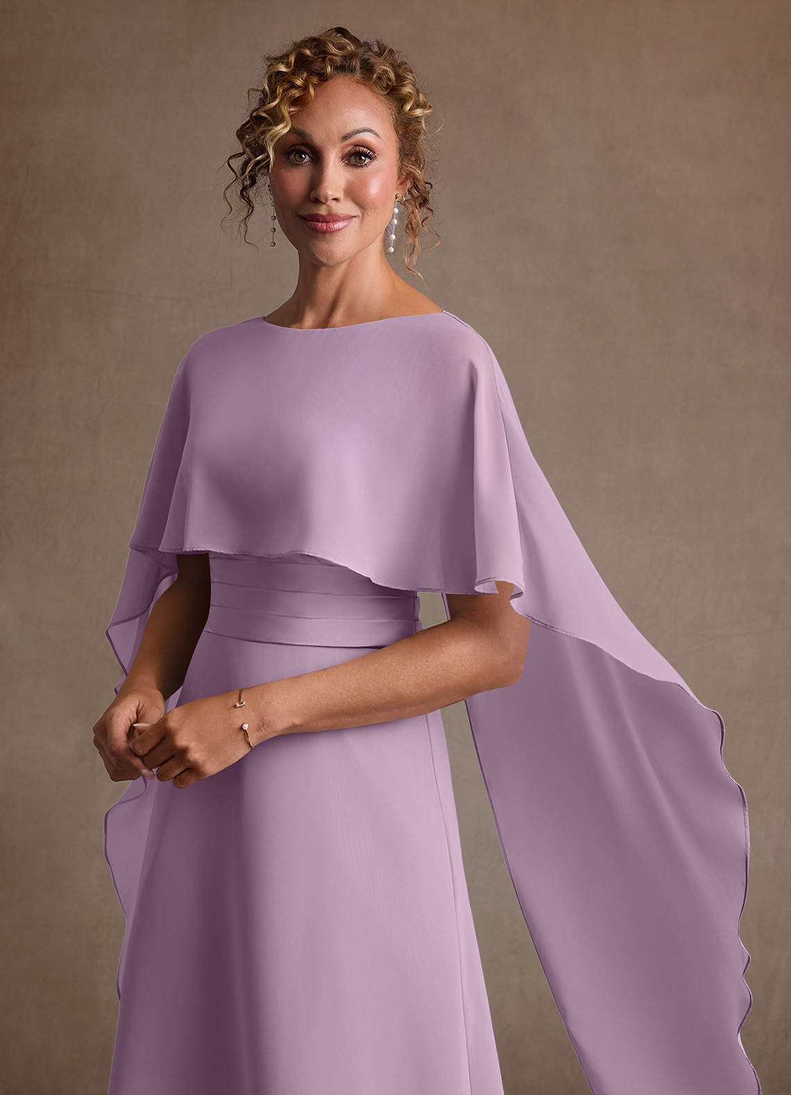 Azazie Marilla Mother of the Bride Dresses Wisteria A-Line Pleated Chiffon Dress image7