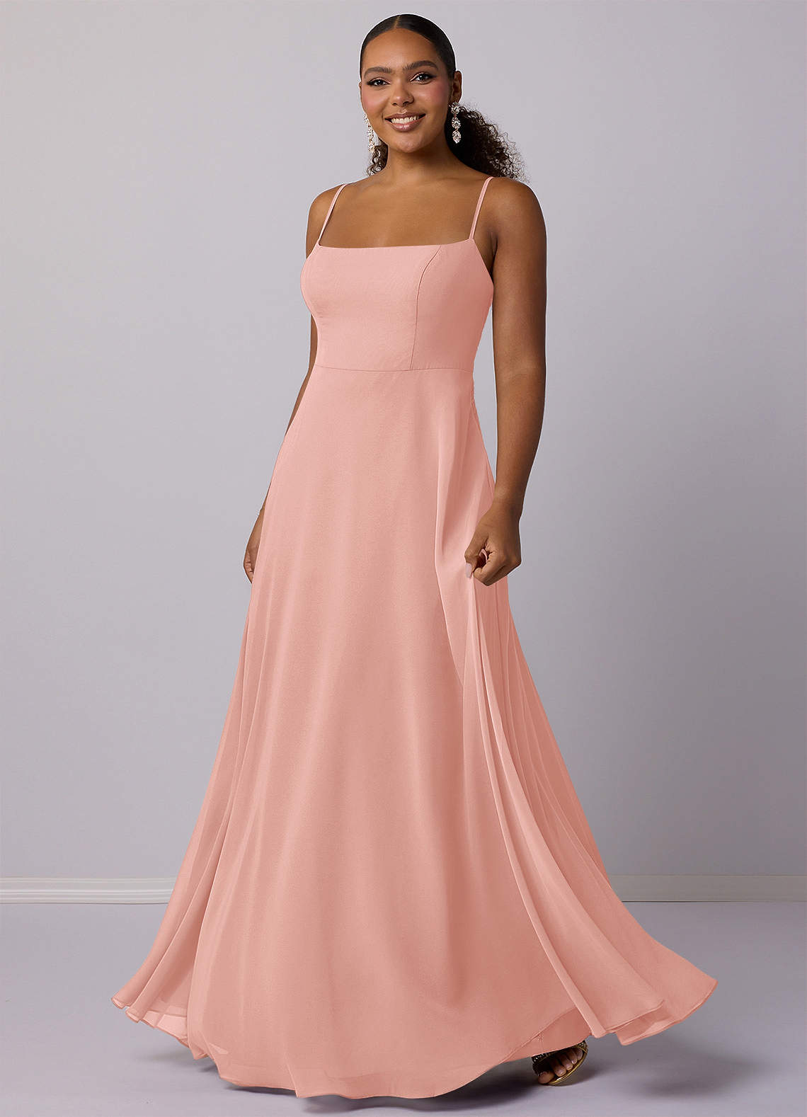 Barbie ♥ Azazie Bridesmaid Dresses Rosette A-Line Chiffon Dress image1