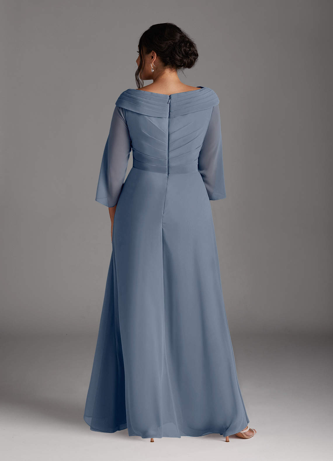 Azazie Jaycee Abito A-Line in Chiffon Crepuscolo Azazie