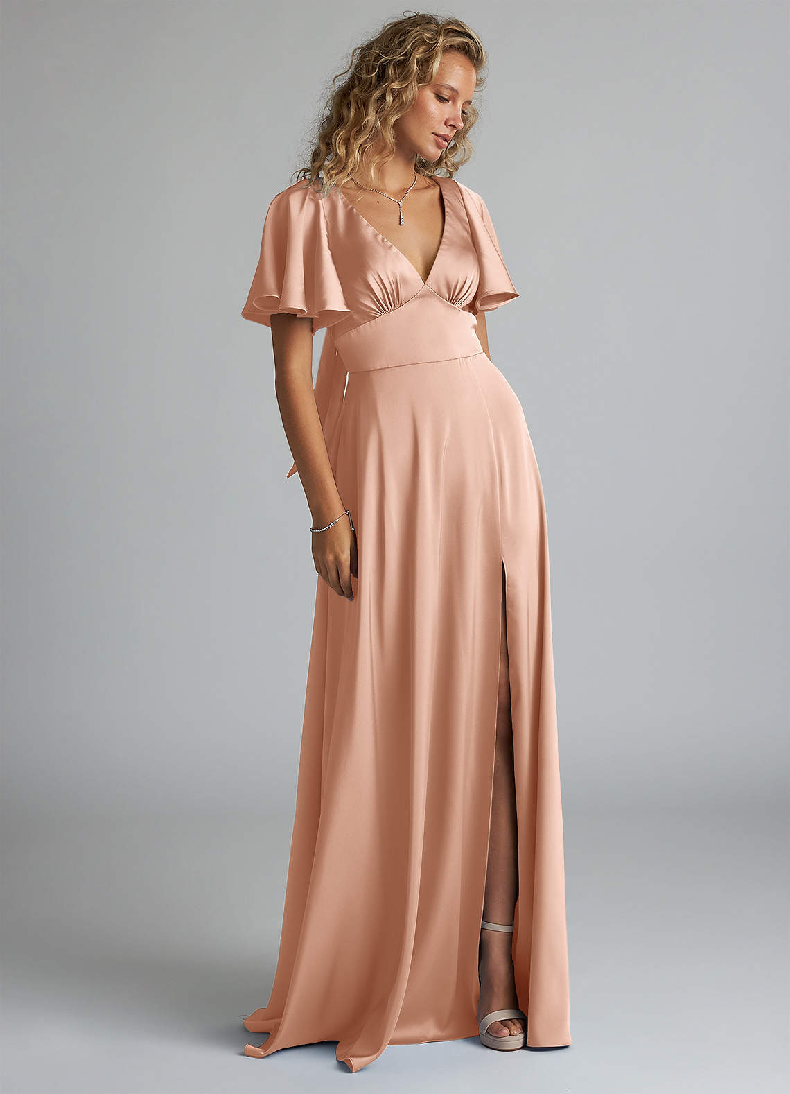 Azazie Kimber Rose Gold Stretch Satin Bridesmaid Dresses | Azazie Azazie Kimber Rose Gold Stretch Satin Bridesmaid Dresses | Azazie