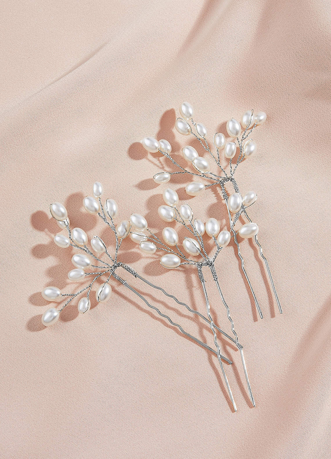 front Pearl Beaded Hairpin Set