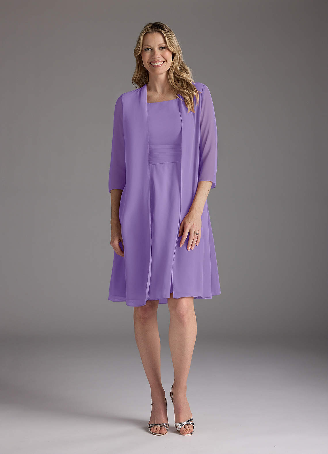 Azazie Shirley Mother of the Bride Dresses Tahiti A-Line Scoop Pleated Chiffon Dress image1