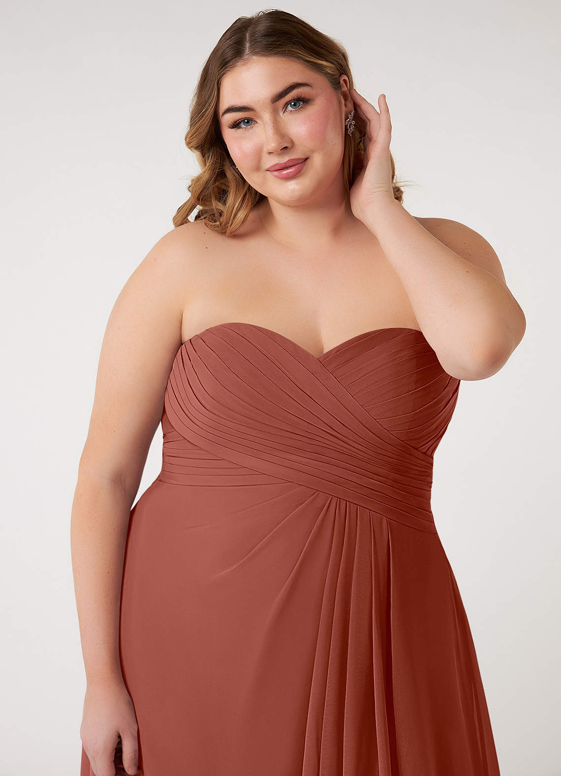 Azazie Arabella Allure Final Sale Desert Rose A-Line Sweetheart Neckline Chiffon Convertible Dress image17