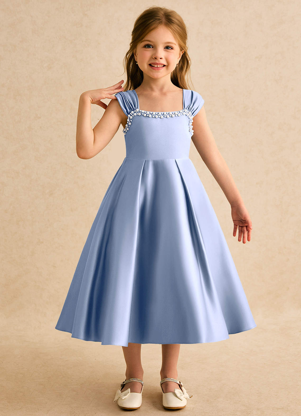 cotton gowns & formal dresses Classic Blue Little Princess Gowns,Tulle Little Girls Prom Gown,GPD0055, J6 / Silver main image 1