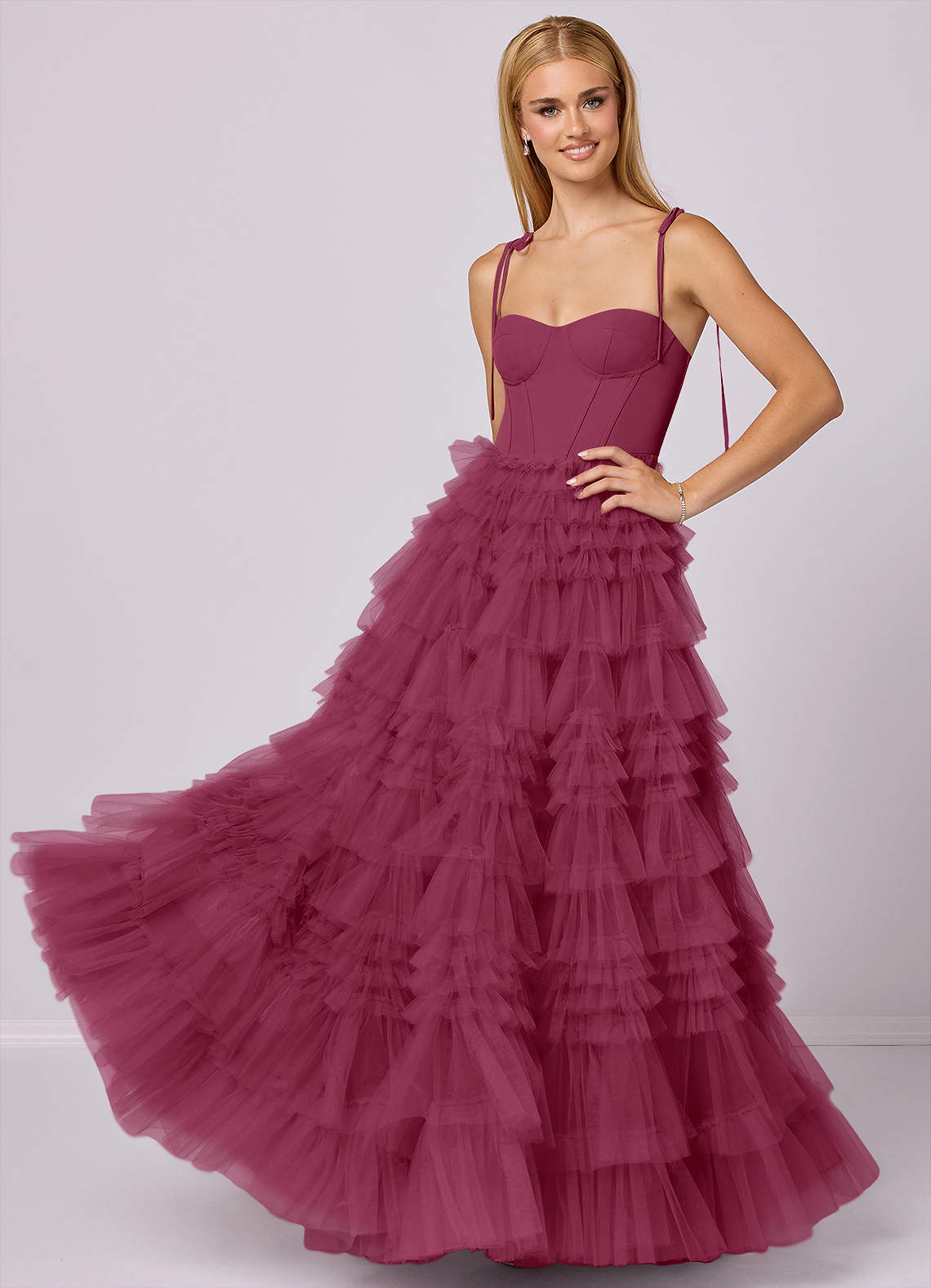 Barbie ♥ Azazie Bridesmaid Dresses Mulberry A-Line Sweetheart Neckline Tulle Dress image1