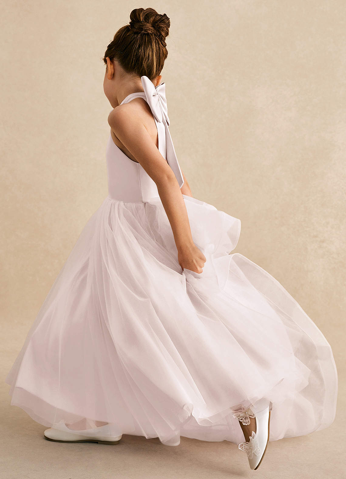 Azazie Bev Flower Girl Dresses Rose Petal A-Line Convertible Tulle Dress image6