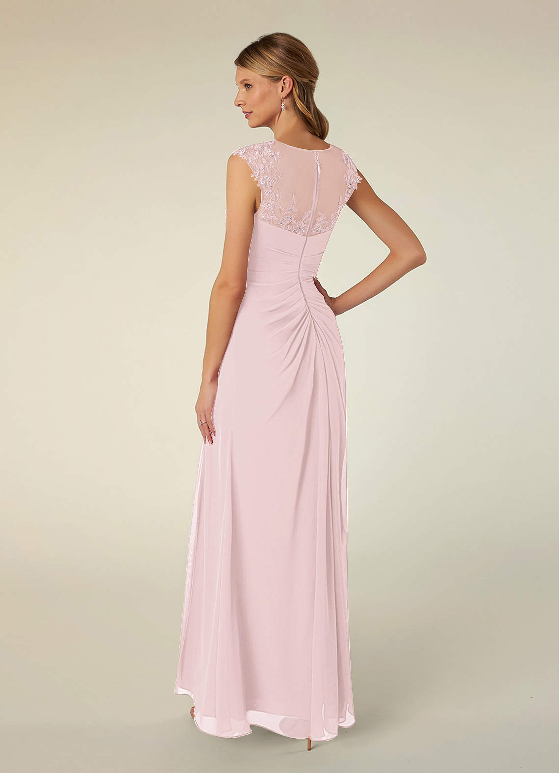 Azazie Libby Burgundy A-Line Scoop Sequins Chiffon Dress Ready to