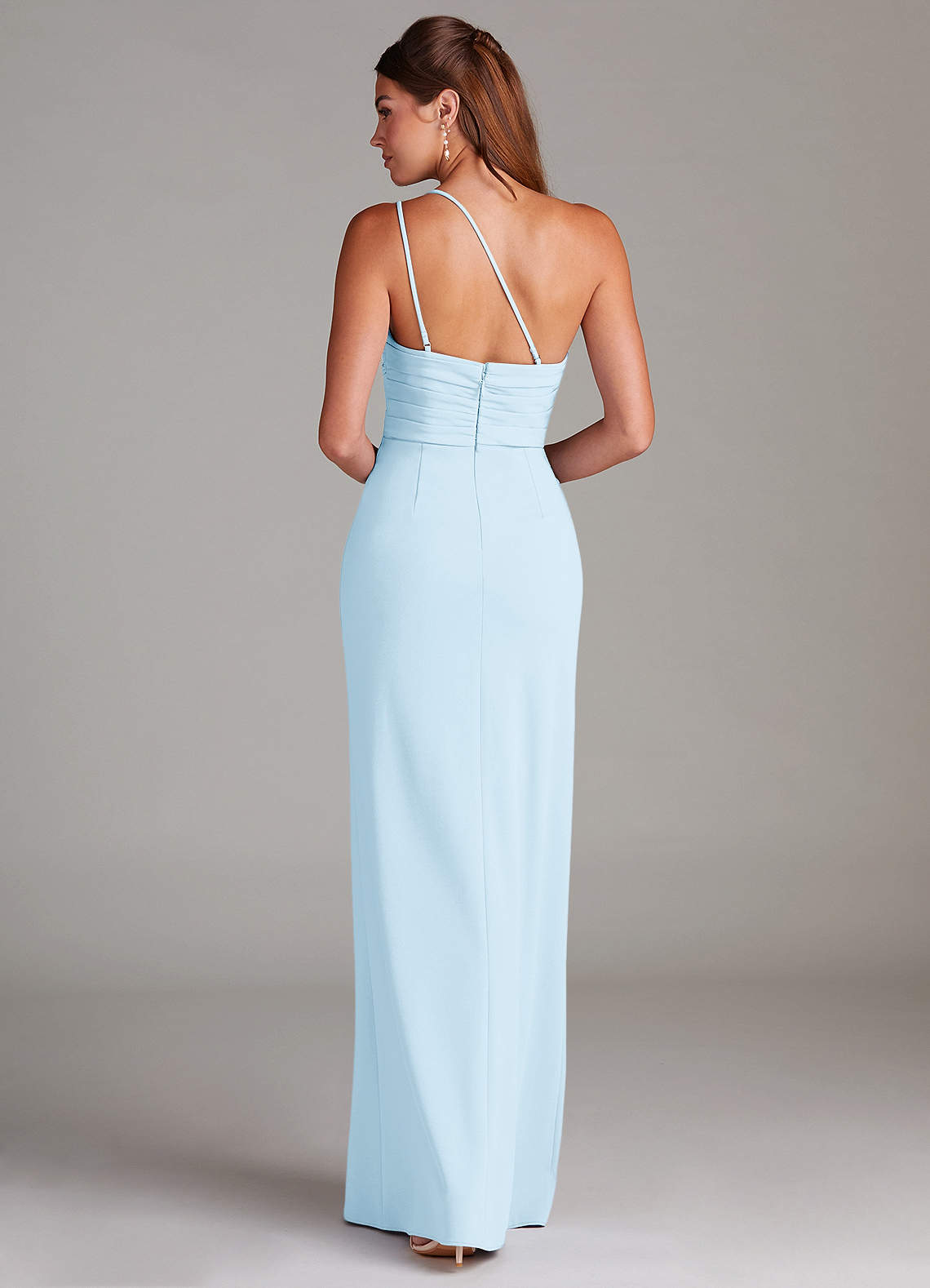 Azazie Eren Ready to Ship Sky Blue Stretch Crepe Bridesmaid