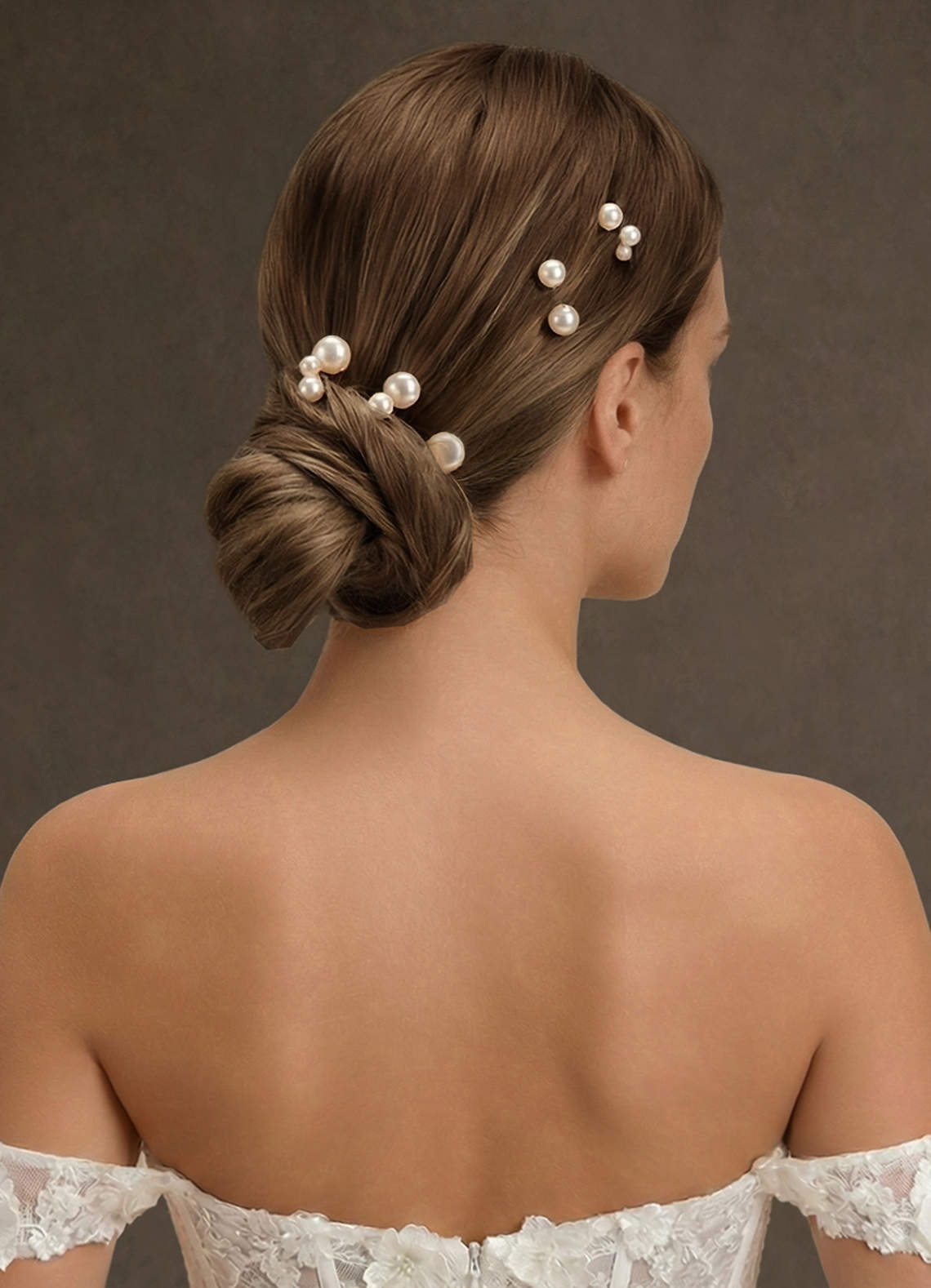 front Zestaw spinek do włosów z perełkami (5 sztuk)