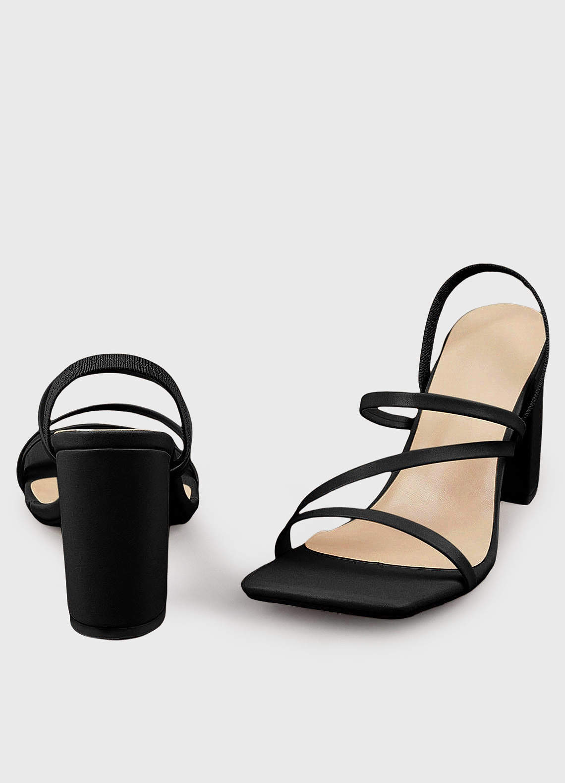 front Strappy Block Heeled Sandals