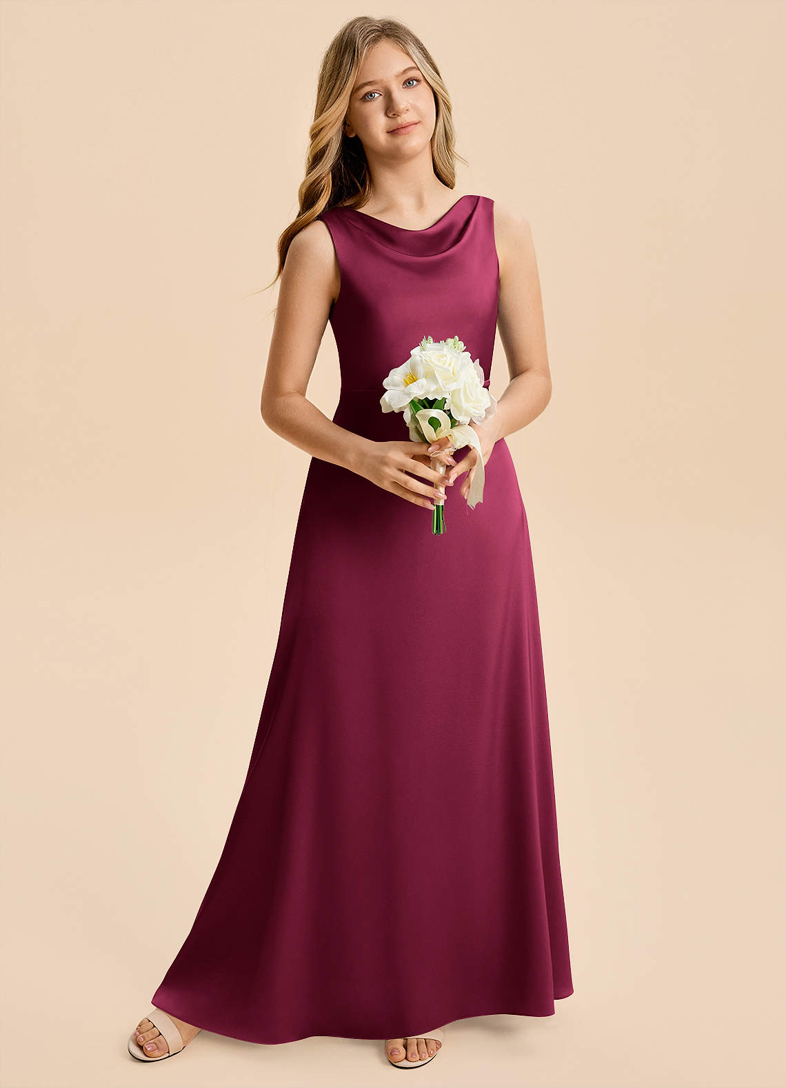 bridesmaid dresses blue and white Berylove Women Mermaid Long Wedding Guest Dress with Slit Ruffles Backless Dress 2025 NH SPRING FORMALS feminine details Butterfly Halter Light Green Color:Beige