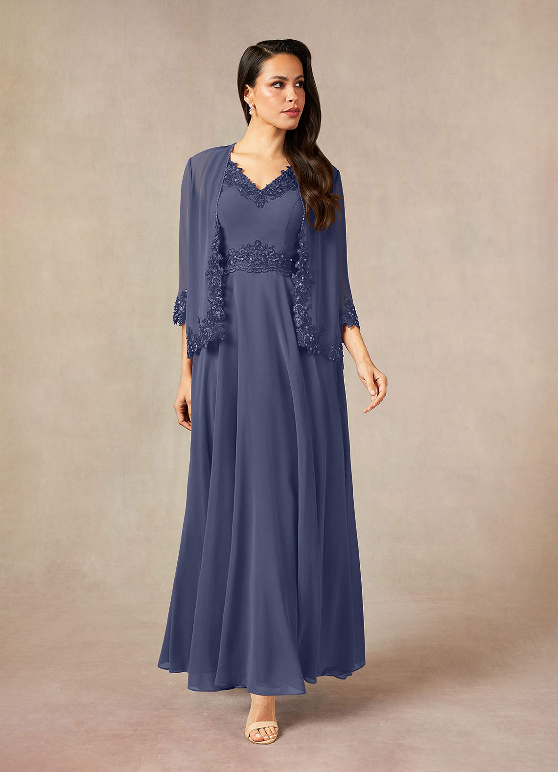 Azazie Devana Mother of the Bride Dresses Stormy A-Line Sequins Chiffon Dress image1