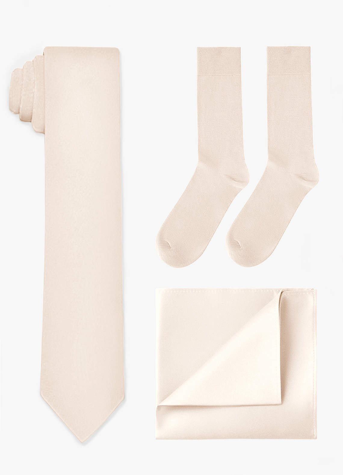 front Matching Skinny Tie & Pocket Square & Socks Set
