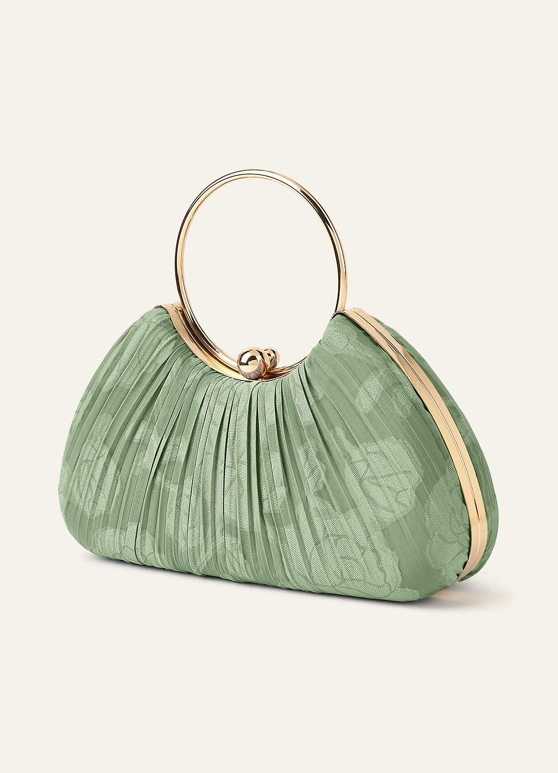 front Bolsa plissada floral burnout com cores combinando