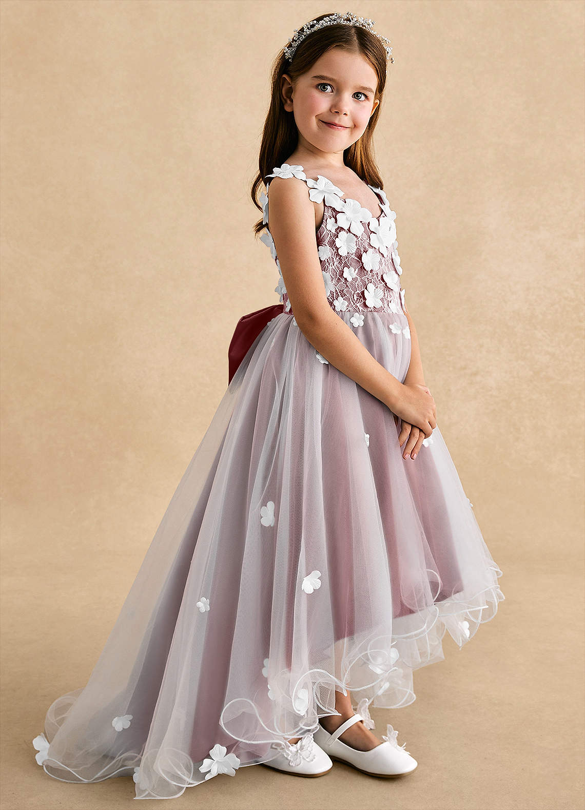 Azazie Celia Amethyst A-Line Lace Tulle Dress | Azazie