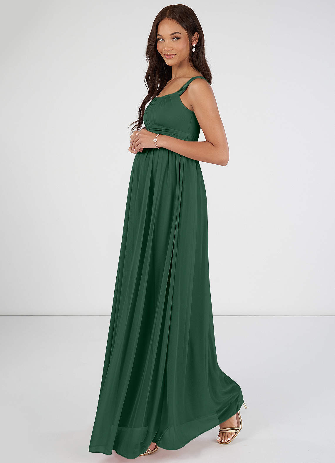 Azazie Melanie Dark Green Maternity Bridesmaid Dresses | Azazie