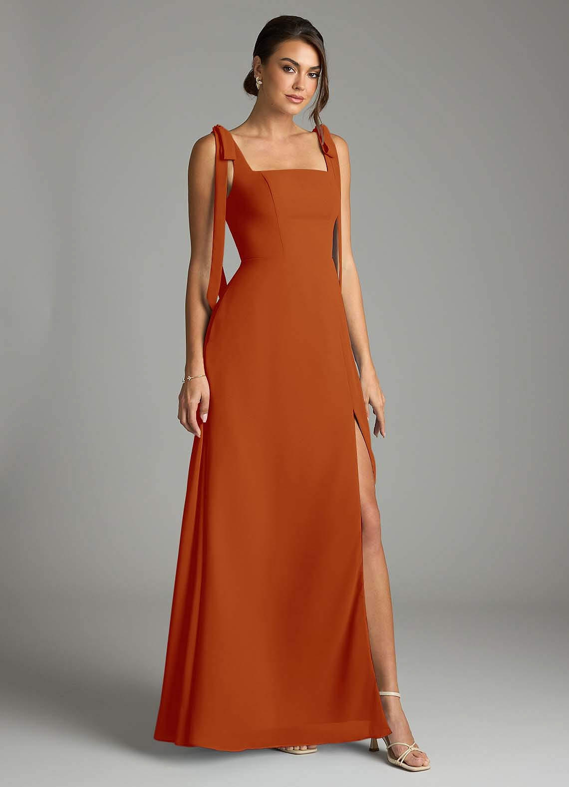 azazie paprika bridesmaid dress Azazie Calandra