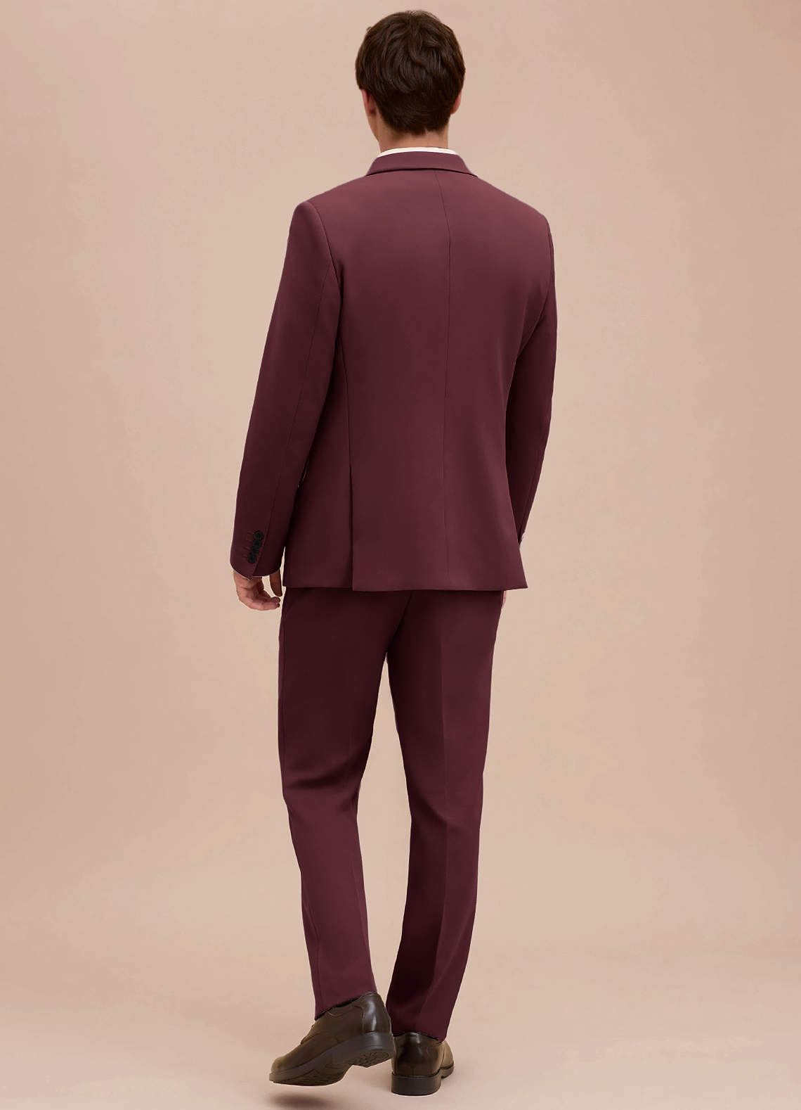 front Ethan Cabernet Refined Weave Performance Suit