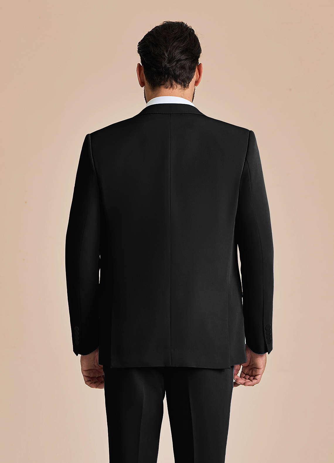 front James Black Structured Stretch Suit Jacket