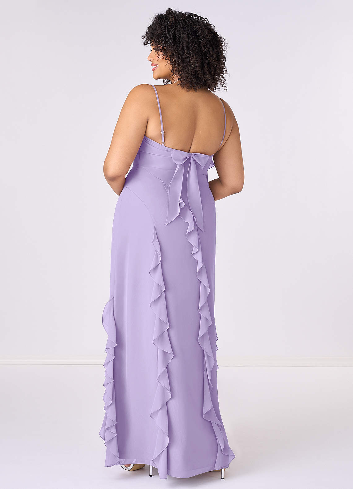 Barbie ♥ Azazie Final Sale Lilac Sheath Bow Chiffon Dress image1