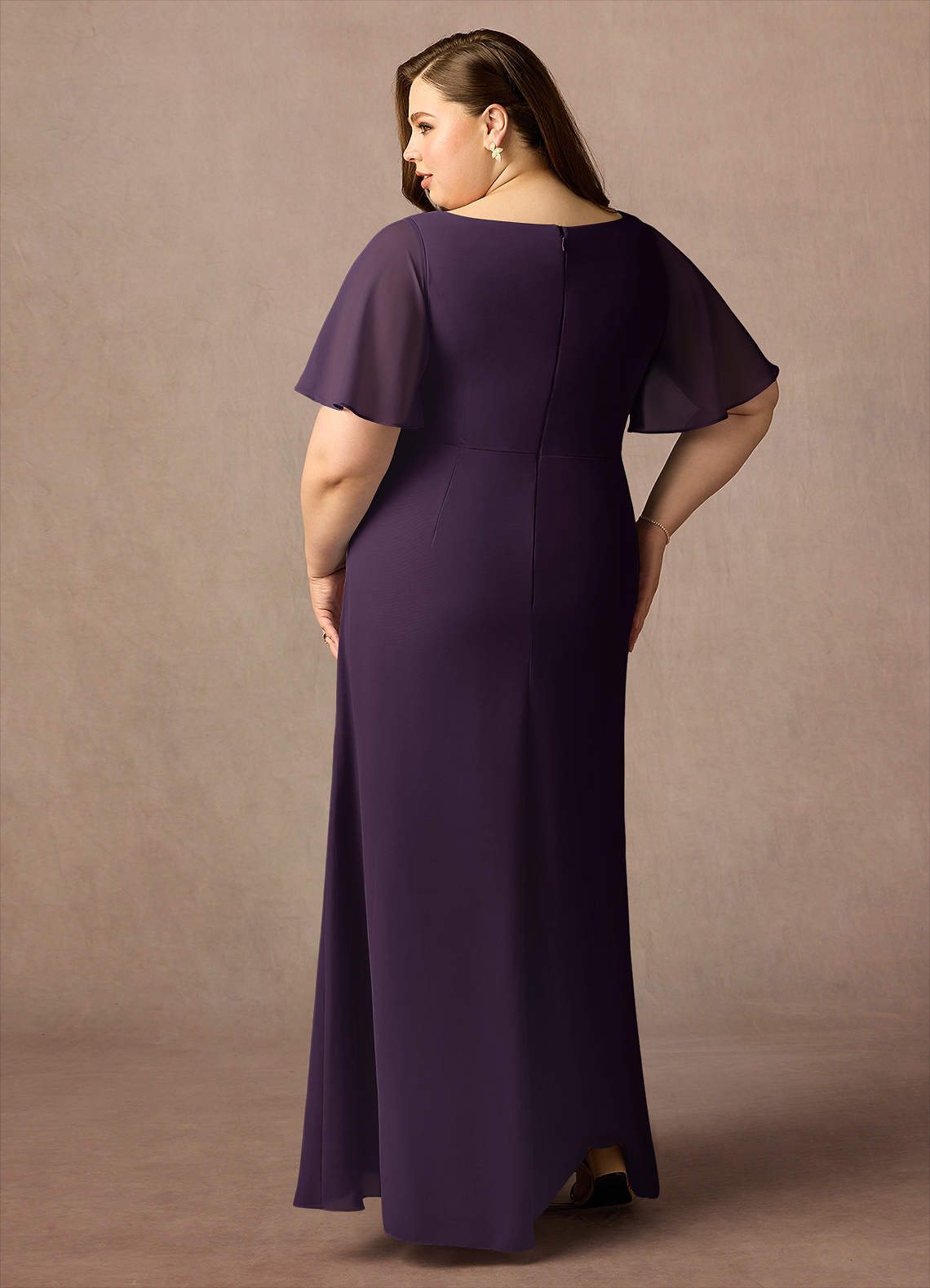 Azazie Rain Plum Sheath Beaded Chiffon Dress | Azazie Azazie Rain Plum Sheath Beaded Chiffon Dress | Azazie