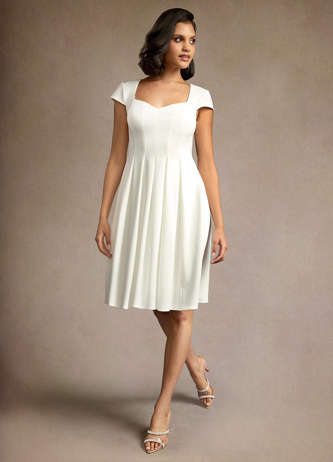 Klea White Sweetheart Midi Dress image1
