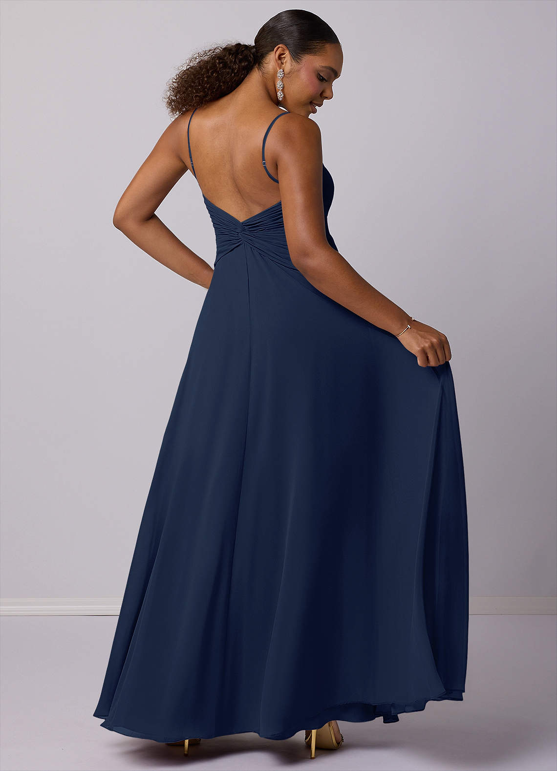Barbie ♥ Azazie Bridesmaid Dresses Dark Navy A-Line Chiffon Dress image5