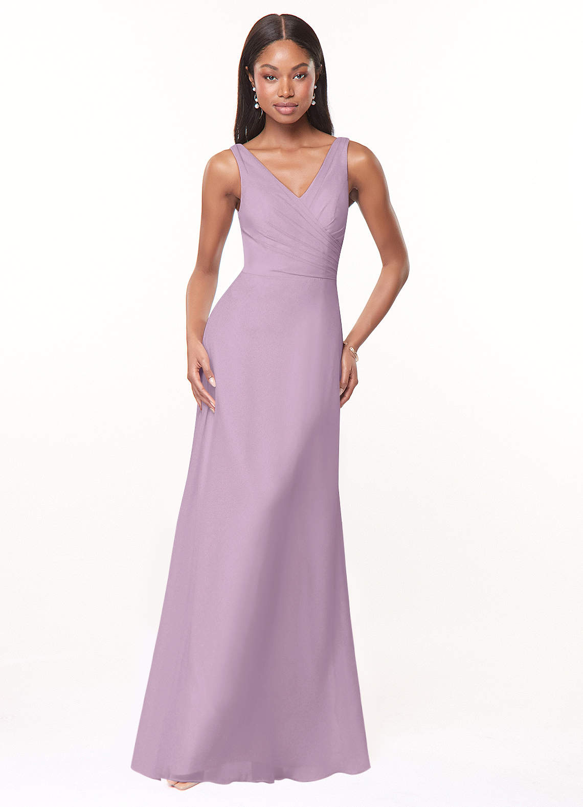 Azazie Nala Bridesmaid Dresses Wisteria A-Line Pleated Chiffon Dress image1