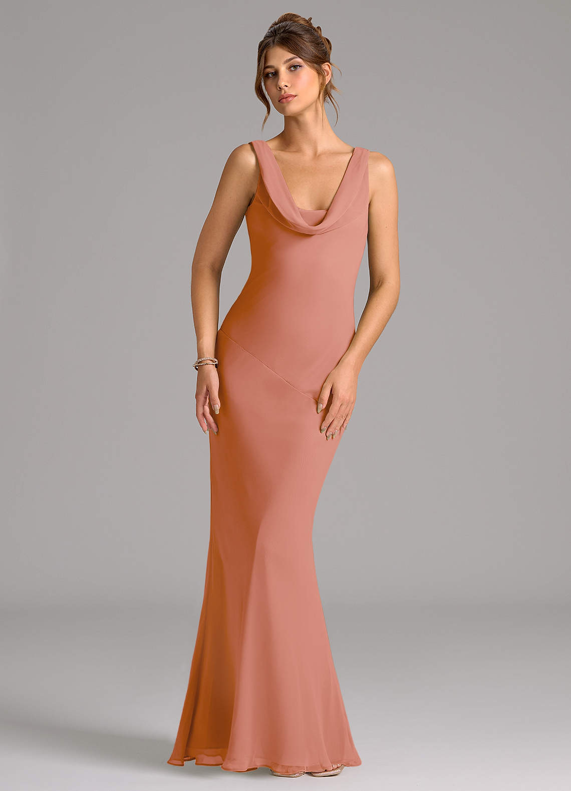 Azazie Rylina Bridesmaid Dresses MAI TAI Mermaid Pleated Chiffon Dress image1