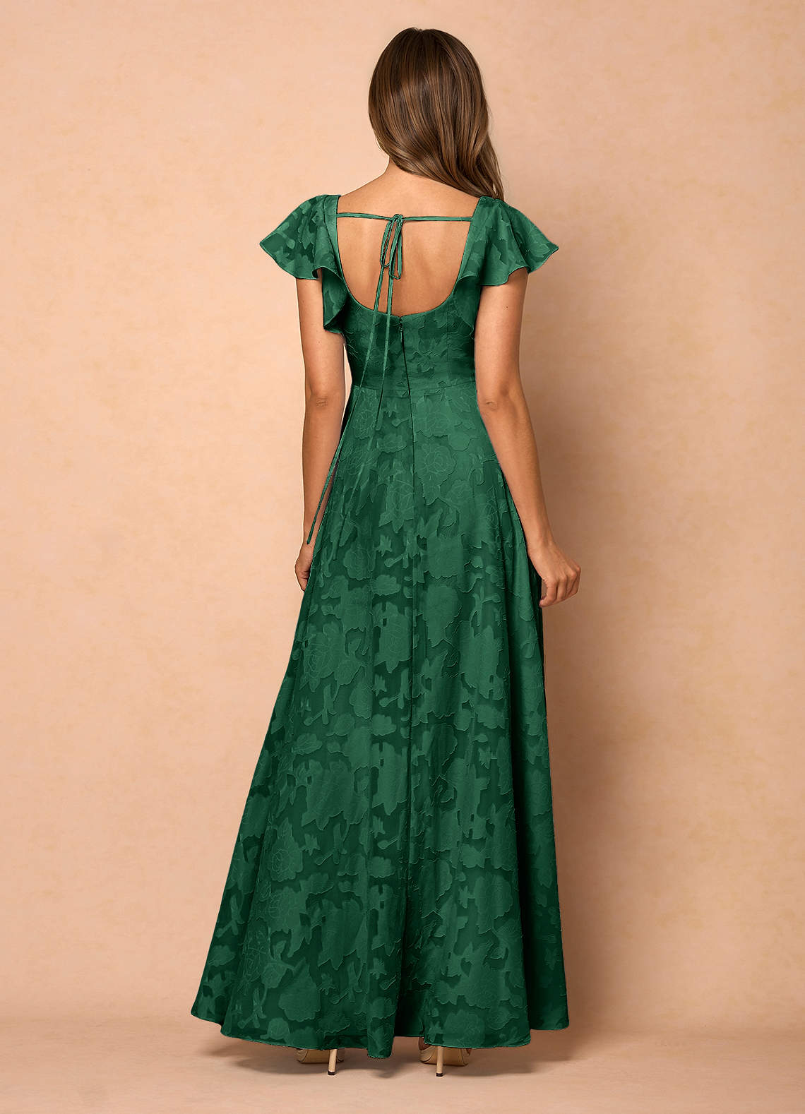 Azazie Floor-Length Maxi Dresses A-Line Wedding Guest Formal Dresses Square Ruffles Emerald Green Azazie Floor-Length Maxi Dresses A-Line Wedding Guest Formal Dresses Square Ruffles Emerald Green