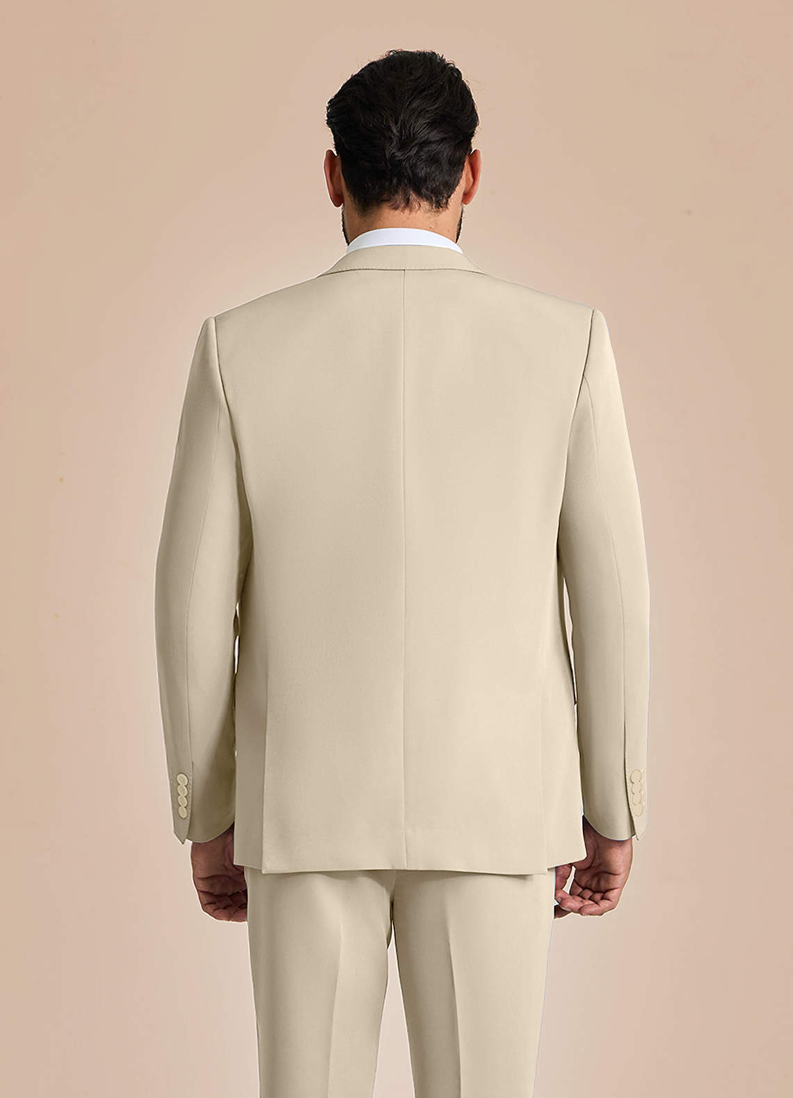 front James Tan Structured Stretch Suit Jacket