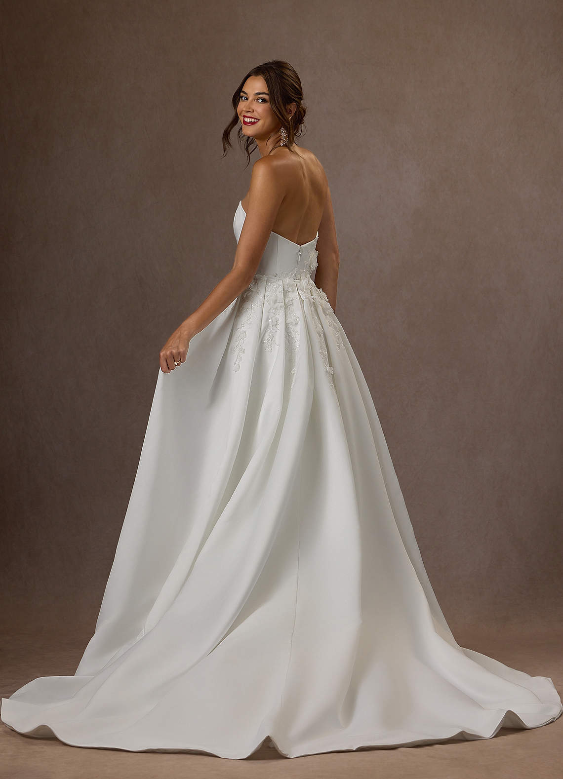 Azazie Sersi Wedding Dresses Diamond White Mermaid Strapless Matte Satin Dress image11