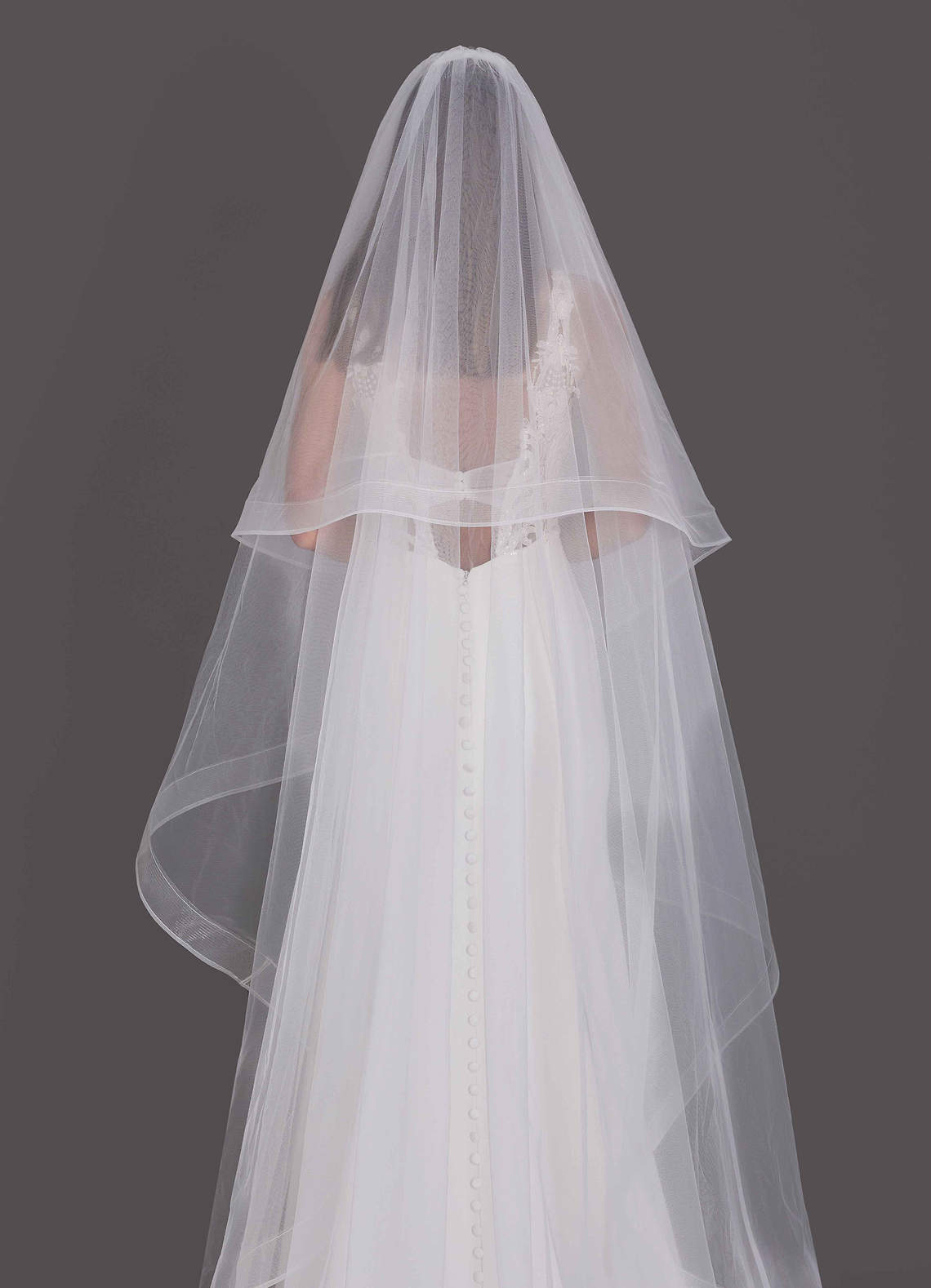 front Richelle Cathedral Length Veil With Blusher