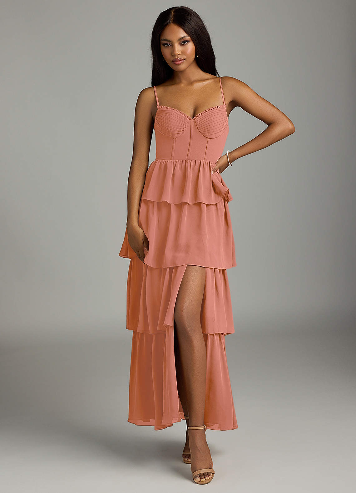 Azazie Kaiden Bridesmaid Dresses MAI TAI A-Line Sweetheart Neckline Chiffon Dress image1
