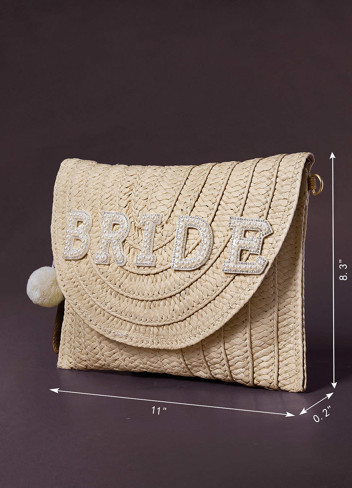 White Alabaster Bride Straw Clutch Bag Bags Azazie