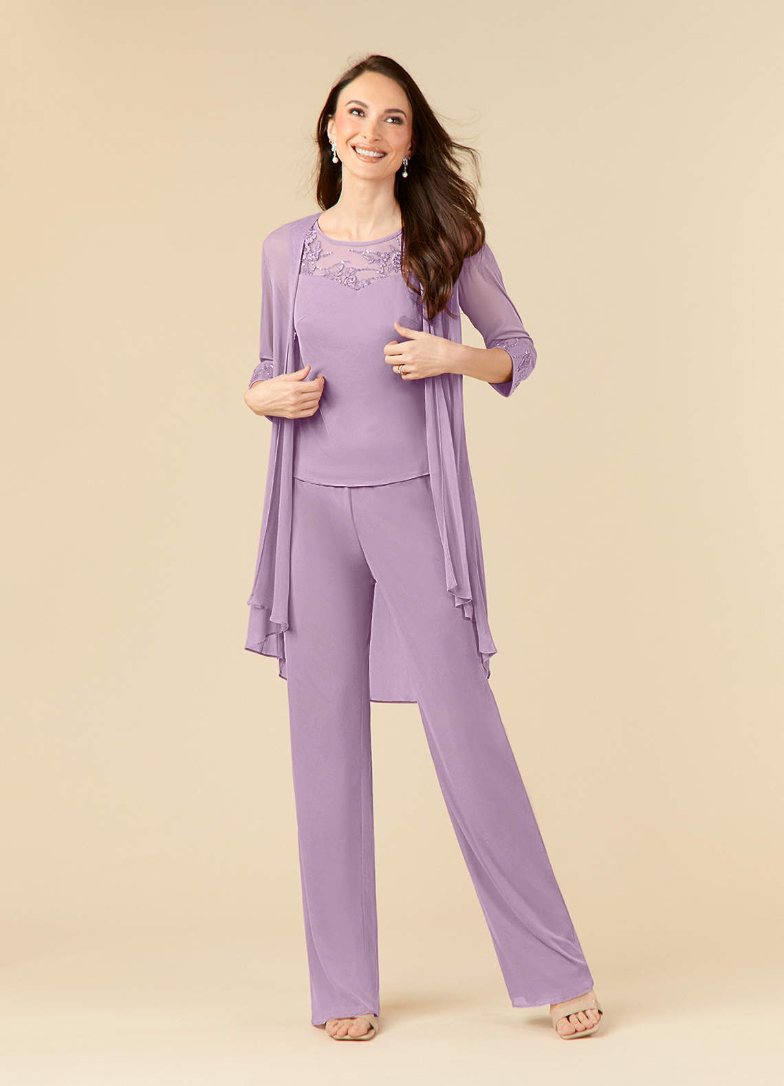 Azazie Frances Wisteria Jumpsuit/Pantsuit Scoop Mesh Dress Mother of ...